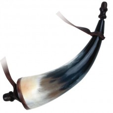 Fur Trade Era Style Antique Powder Horn, 10-14"