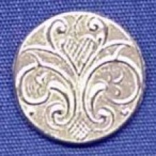 New York Floral Pewter Small Button